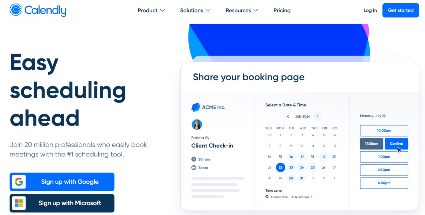 Calendly homepage: Easy scheduling ahead