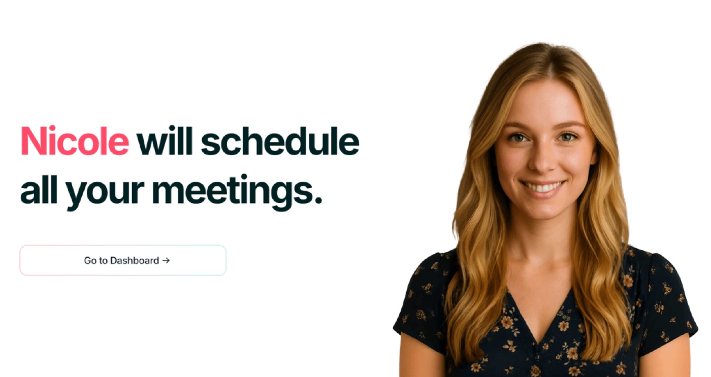 Skej homepage: an assistant named Nicole who will schedule all your meetings